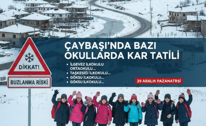 Çaybaşı'nda Eğitime Kar Engeli: Hangi Okullar Tatil Edildi? (29 Aralık 2025)
